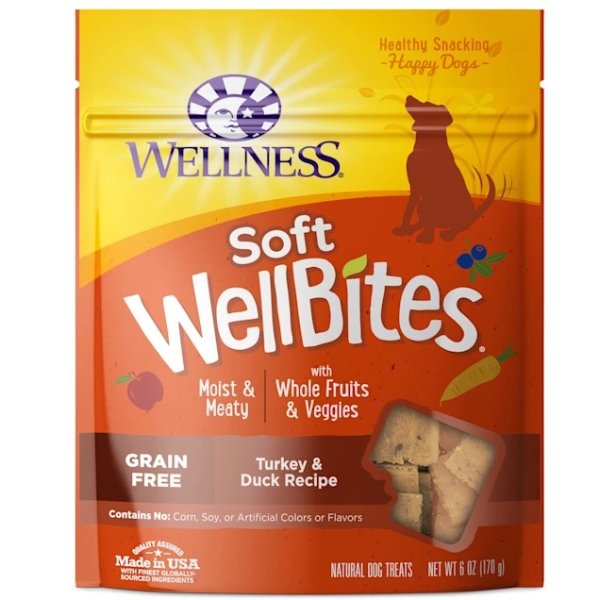 Natural Grain Free Wellbites Turkey & Duck Recipe Soft Dog Treats, 6 oz | Petco