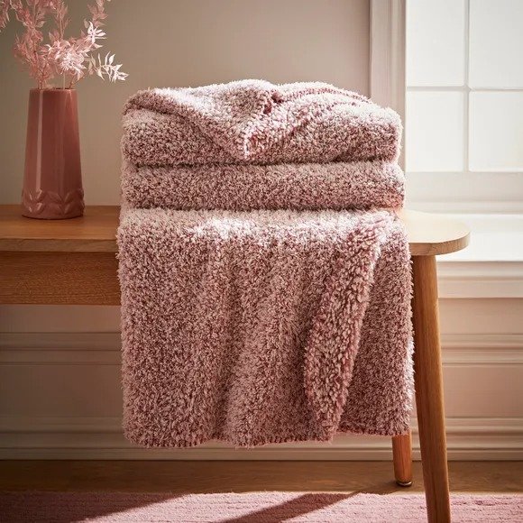 粉色泰迪毯子