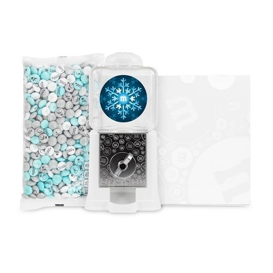 Personalizable M&M’S Blue Snowflake Dispenser In White Gift Box