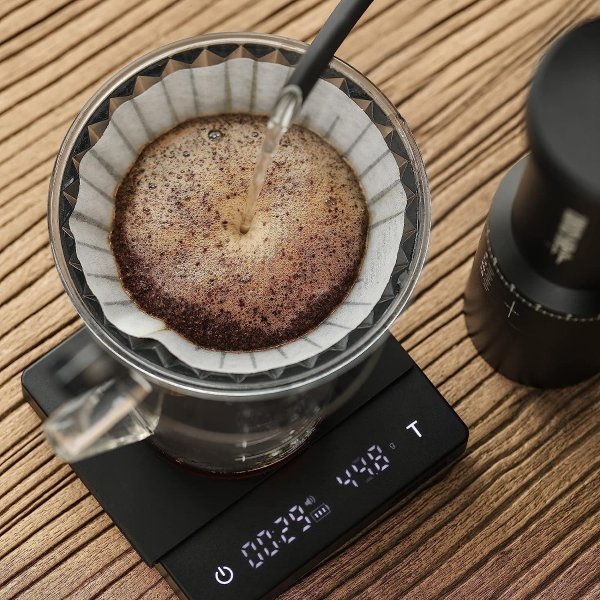 MHW-3BOMBER Espresso Scale with Timer Small Coffee Scale Rechargeable Barista Coffee Scale Weight Grams and Oz Small Kitchen Scale ES5801