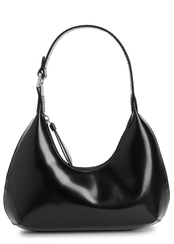 Baby Amber black leather shoulder bag