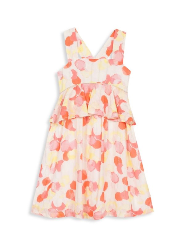  Little Girl's Floral-Print Ruffle Dress