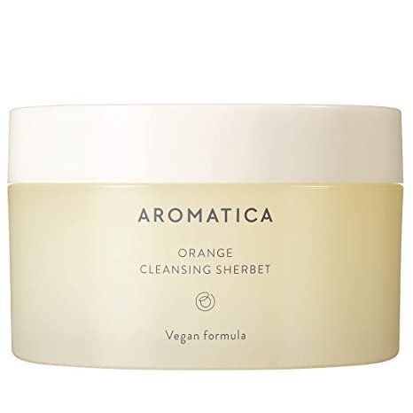 Orange Cleansing Sherbet 150g/5.29 oz | Clean Beauty 2021 Finalist | Cleansing Balm Makeup Remover | Sebum Balance | Melt-In Cleanser | Light Scent | Removes makeup, dust and other impurities | Suitable for all skin types