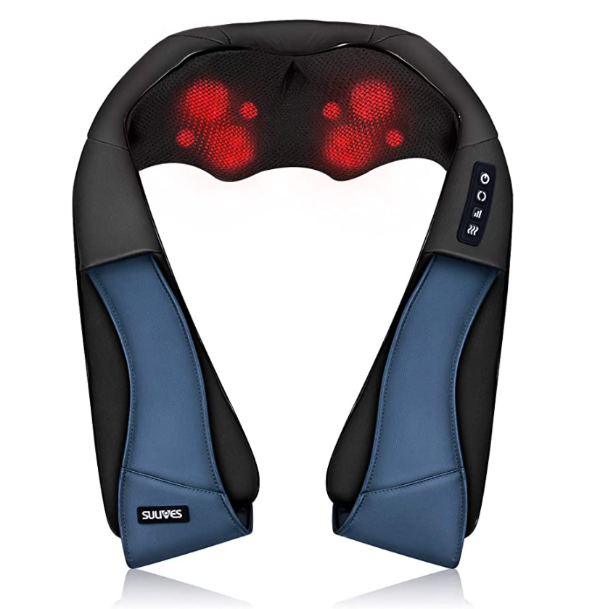 SULIVES Shiatsu Back and Neck Massager with Heat Deep Kneading Massage