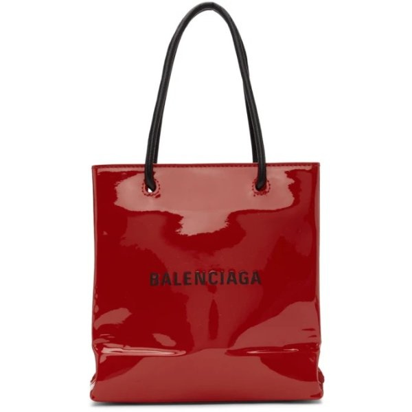 Balenciaga - Red Patent Everyday Shopping Tote