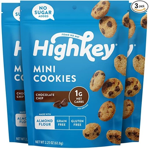 Highkey 巧克力曲奇饼干 2.25oz 3包装
