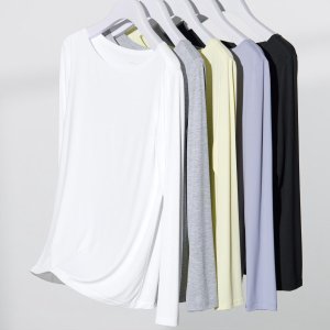 UniqloAIRism UV Protection Crew Neck Long-Sleeve T-Shirt (Silk Blend) | UNIQLO US