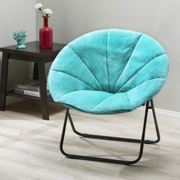 Folding Plush Saucer Chair, Multiple Colors
