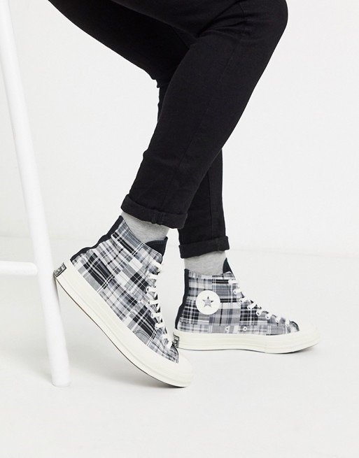 Converse Chuck '70 patchwork woven sneakers in black | ASOS