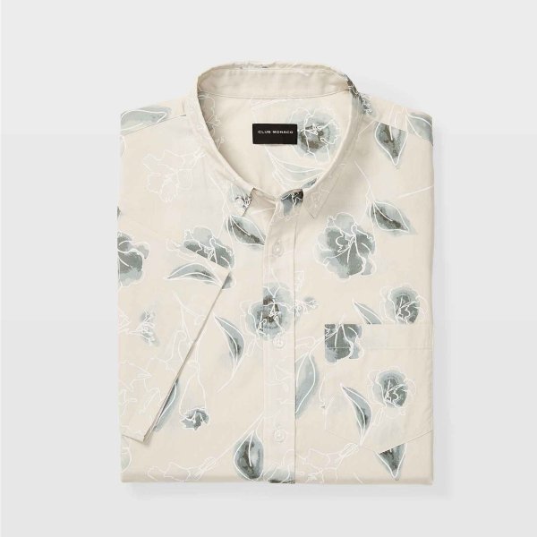 Slim Short-Sleeve Floral Shirt