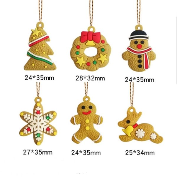Mini Ornaments Gingerbread Man Christmas Tree Pendant Wind Chime Bird Angel Christmas Tree Decorations