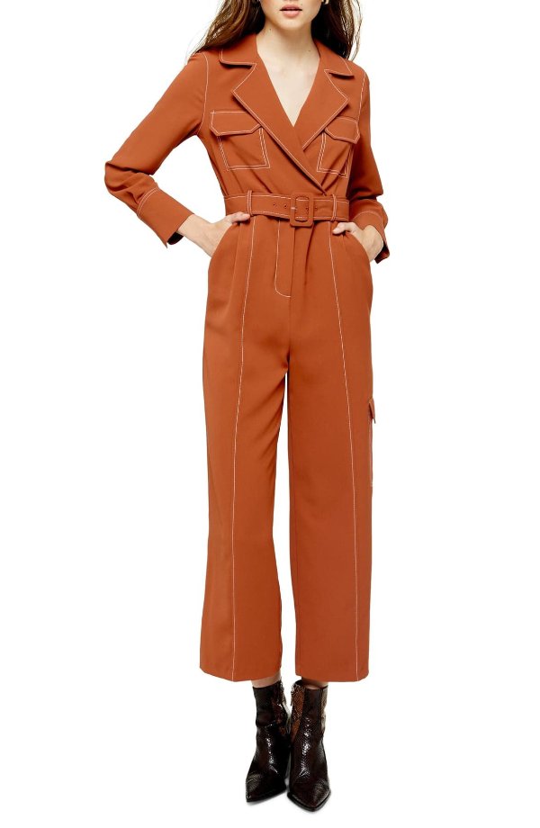 Topstitched Flying Jumpsuit