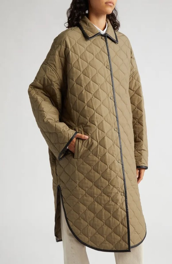 Quilted Organic Cotton Cocoon Coat