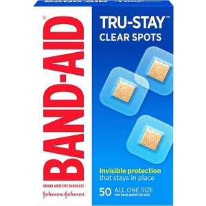 Band-AidBrand Tru-Stay Clear Spots Bandages for Discreet First Aid, All One Size, 50 Count