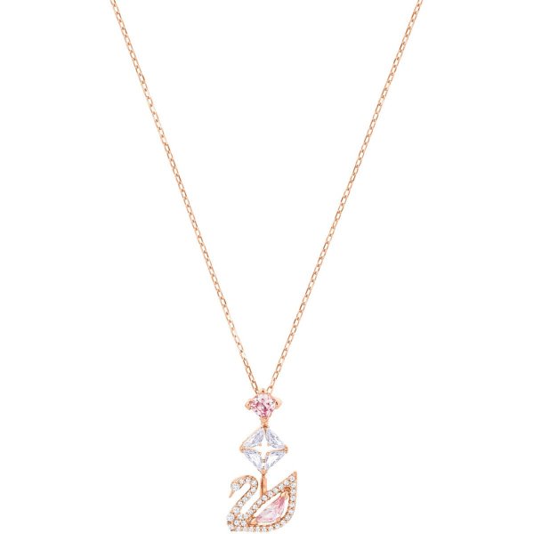 Dazzling Swan Y Necklace, Multi-colored, Rose gold plating by SWAROVSKI
