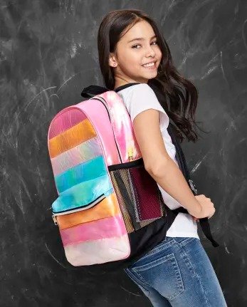 Girls Quilted Striped Backpack | The Children's Place