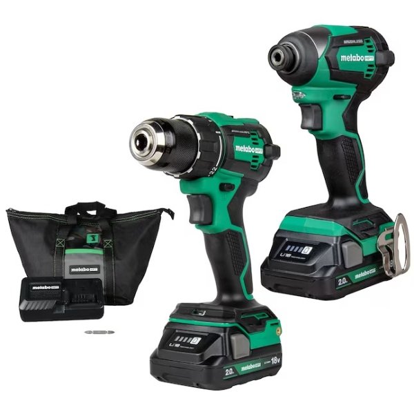 HPT MultiVolt 2-Tool Brushless Power Tool Combo Kit with Soft Case (Li-ion Batteries Included and Charger Included)