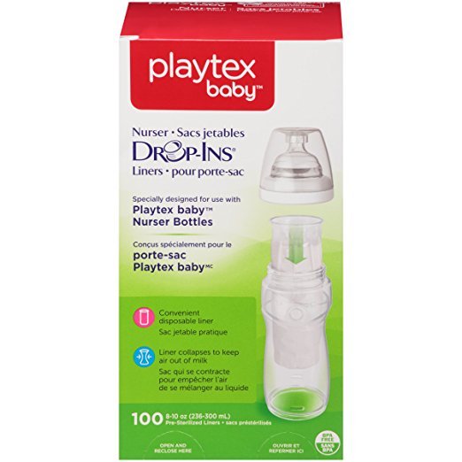 Playtex Nurser Drop-Ins 8盎司一次性奶袋，100个装
