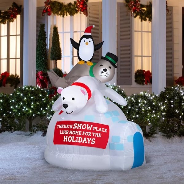 6.5-ft Lighted Bear Christmas Inflatable