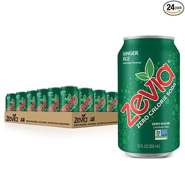 Zero Calorie Soda, Ginger Ale, 12 Ounce Cans (Pack of 24)