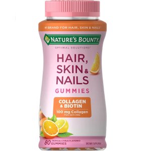 白菜价：Nature's Bounty 护发生物素软糖 80粒 柑橘味