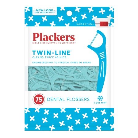 Twinline Cool Mint Dental Floss Picks - 75 Count - Walmart.com