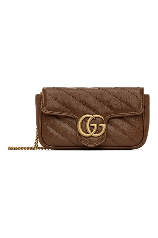 Brown GG Marmont Matelasse Leather Bag
