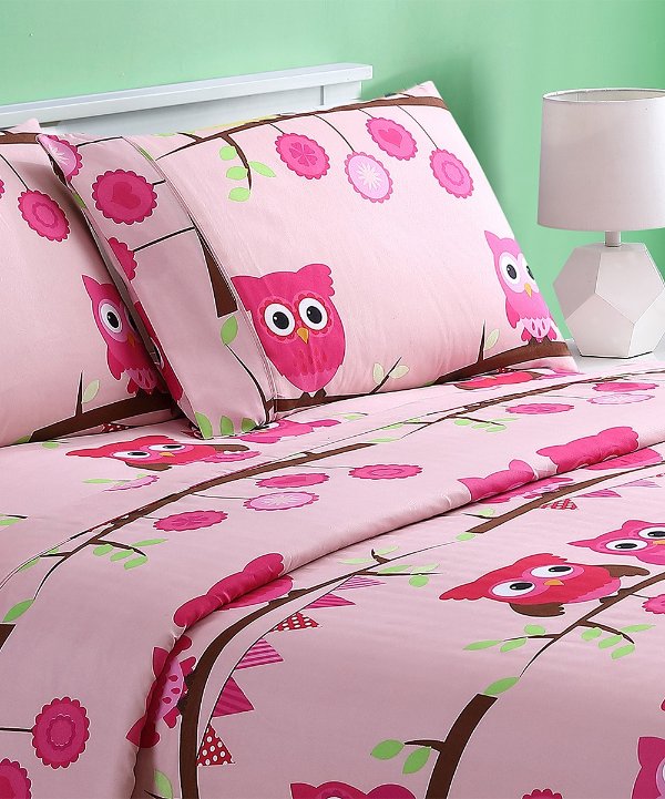 Pink Owl Sheet Set