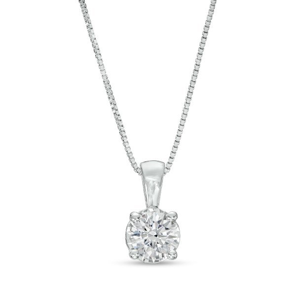 1 CT. T.W. Certified Lab-Created Diamond Solitaire Hidden Frame Pendant in 10K White Gold (I/I1)|Zales