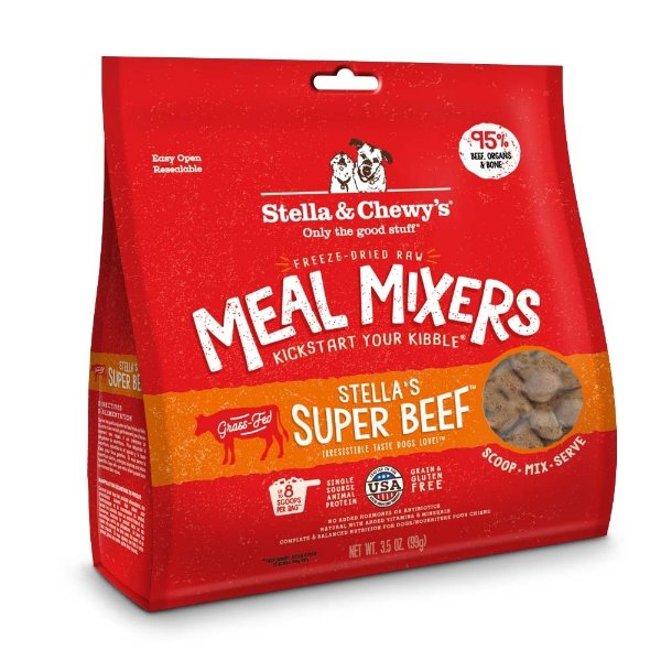 Freeze Dried Raw Stella's Super Beef Meal Mixers Grain Free Dog Food Topper | Petflow