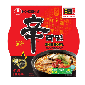 Nongshim Shin Bowl Noodle Soup, Gourmet Spicy Pack of 12