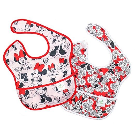Bumkins Disney Baby Waterproof SuperBib 2 Pack, Minnie Mouse (Classic/Red) (6-24 Months)