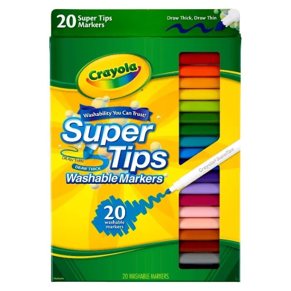 Supertips Markers Washable 20ct