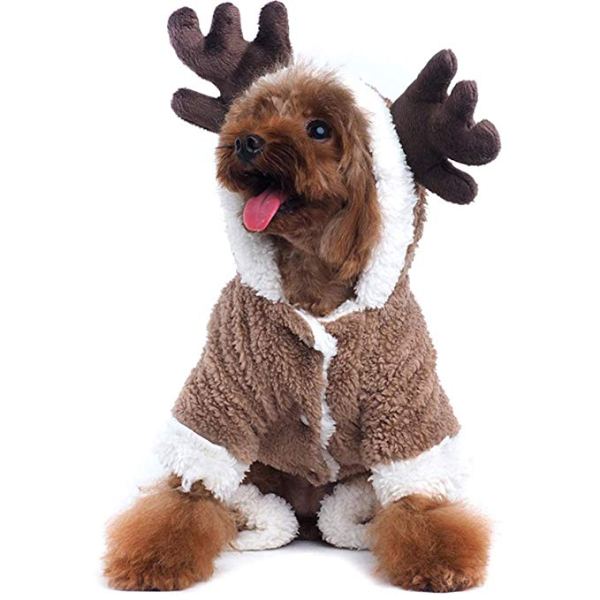 AOFITEE Pet Christmas Reindeer Costume