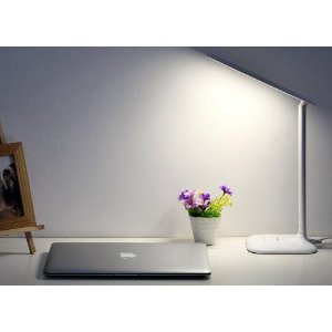 Saicoo 9W LED Desk Multi-Functional Lamp with Sight-Protective LED Panel, 3 Lighting Modes (Cold/Natural/Warm), 5-Level Adjustable Brightness