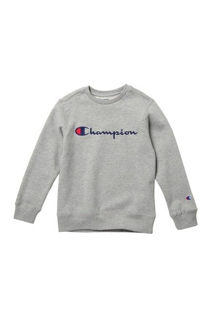 Classic Champion Script Embroidered Sweatshirt (Big Boys)