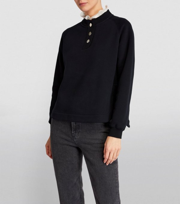 Sale | Claudie Pierlot Button-Detail Sweatshirt | Harrods US