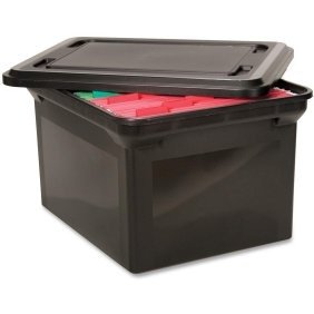 File Tote Storage Box w/Lid, Legal/Letter, Plastic, Black - Walmart.com