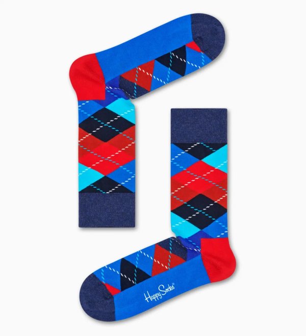 Red cotton socks: Argyle pattern | Happy Socks