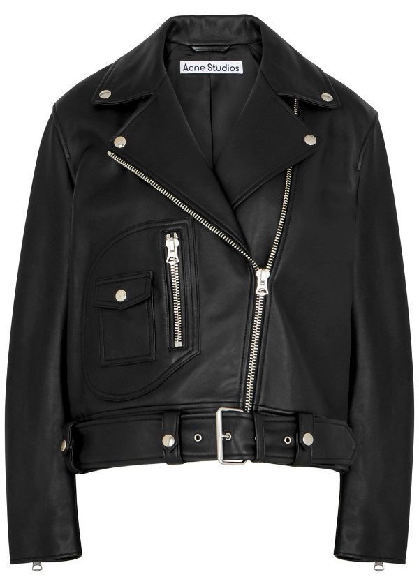New Merlyn black leather biker jacket