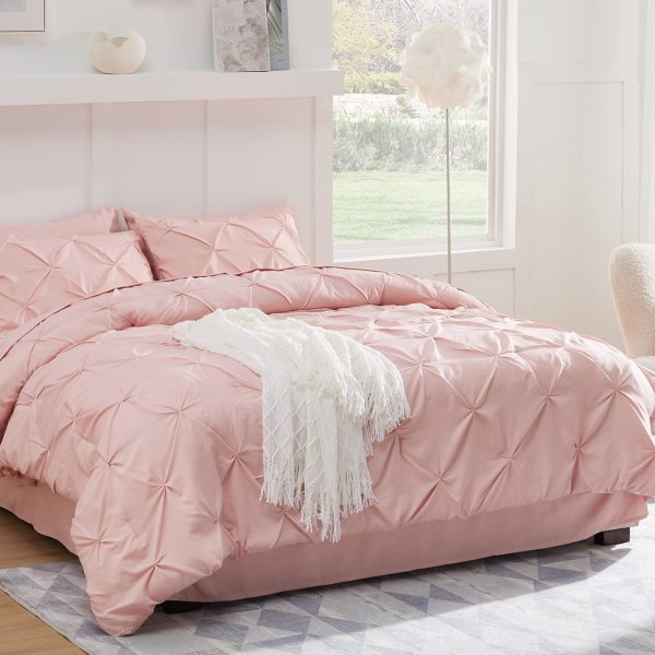 Bedsure Pink Comforter Set Queen- 8 Pieces