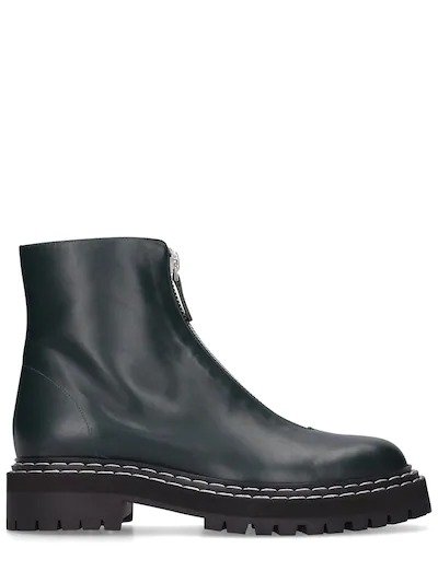30mm Lug Sole leather zip boots