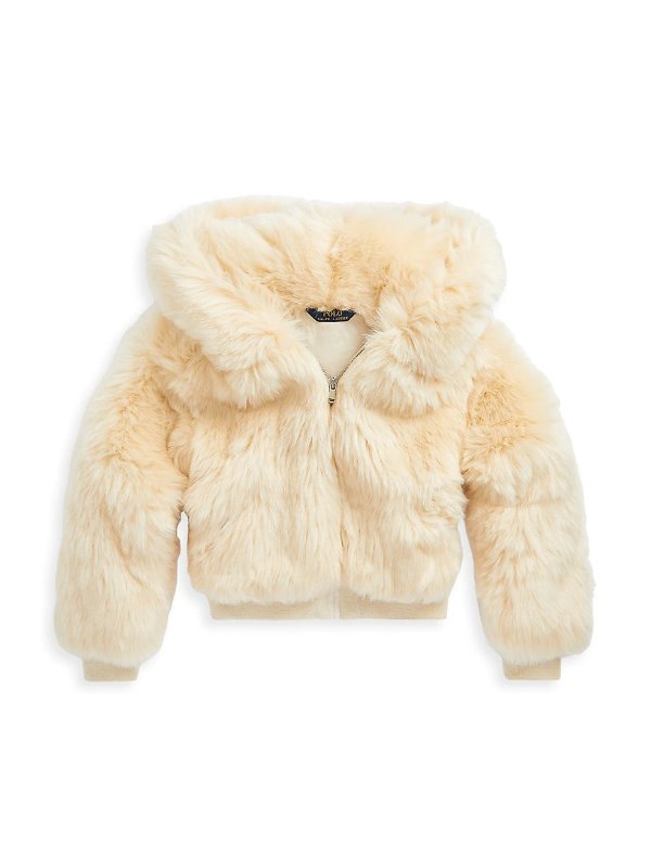 Little Girl's & Girl's Pile Faux Fur Front-Zip Jacket