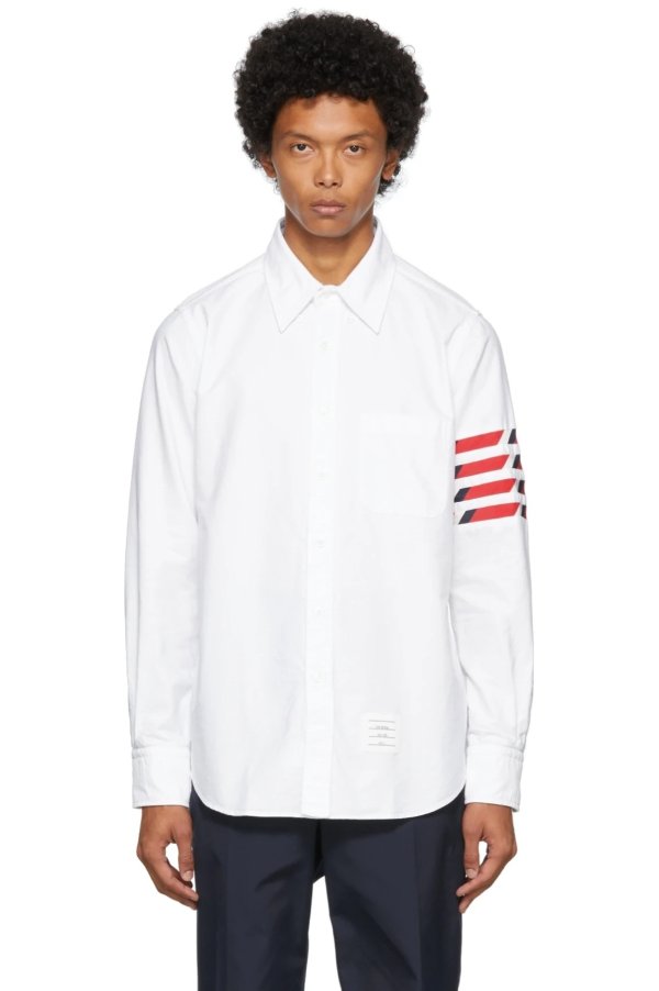 White Oxford Seamed 4-Bar Shirt