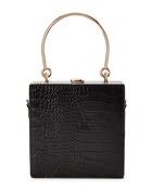 Faux Leather Croc Embossed Box Crossbody
