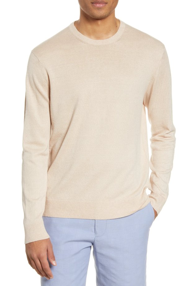 New Ease Linen Blend Crewneck Sweater