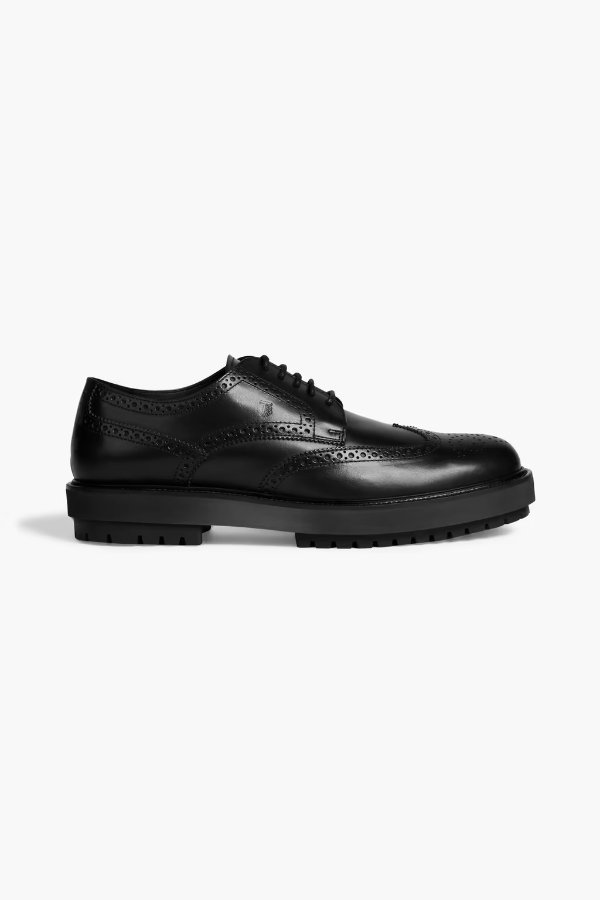 Perforated leather derby shoes