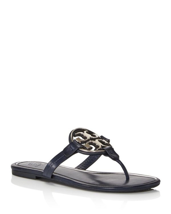 Women's Metal Miller Leather Thong Sandals