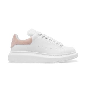 Alexander McQueen Suede-trimmed leather exaggerated-sole sneakers @NET-A-PORTER UK