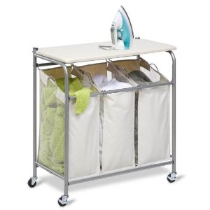 Honey-Can-Do SRT-01196 Rolling Ironing and Sorter Combo Laundry Center
